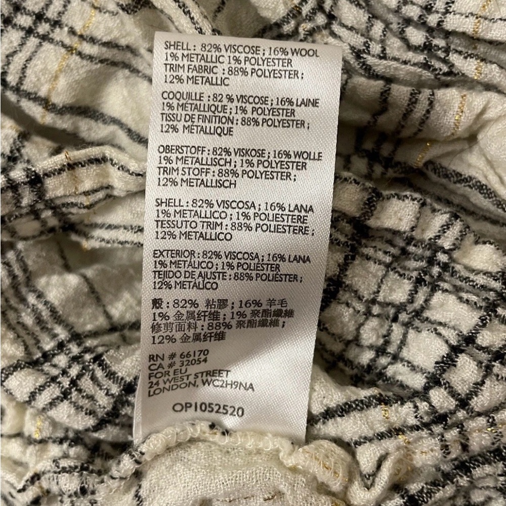 Anthropologie Plaid Blouse with Floral Shimmery Accent - Picture 3 of 4